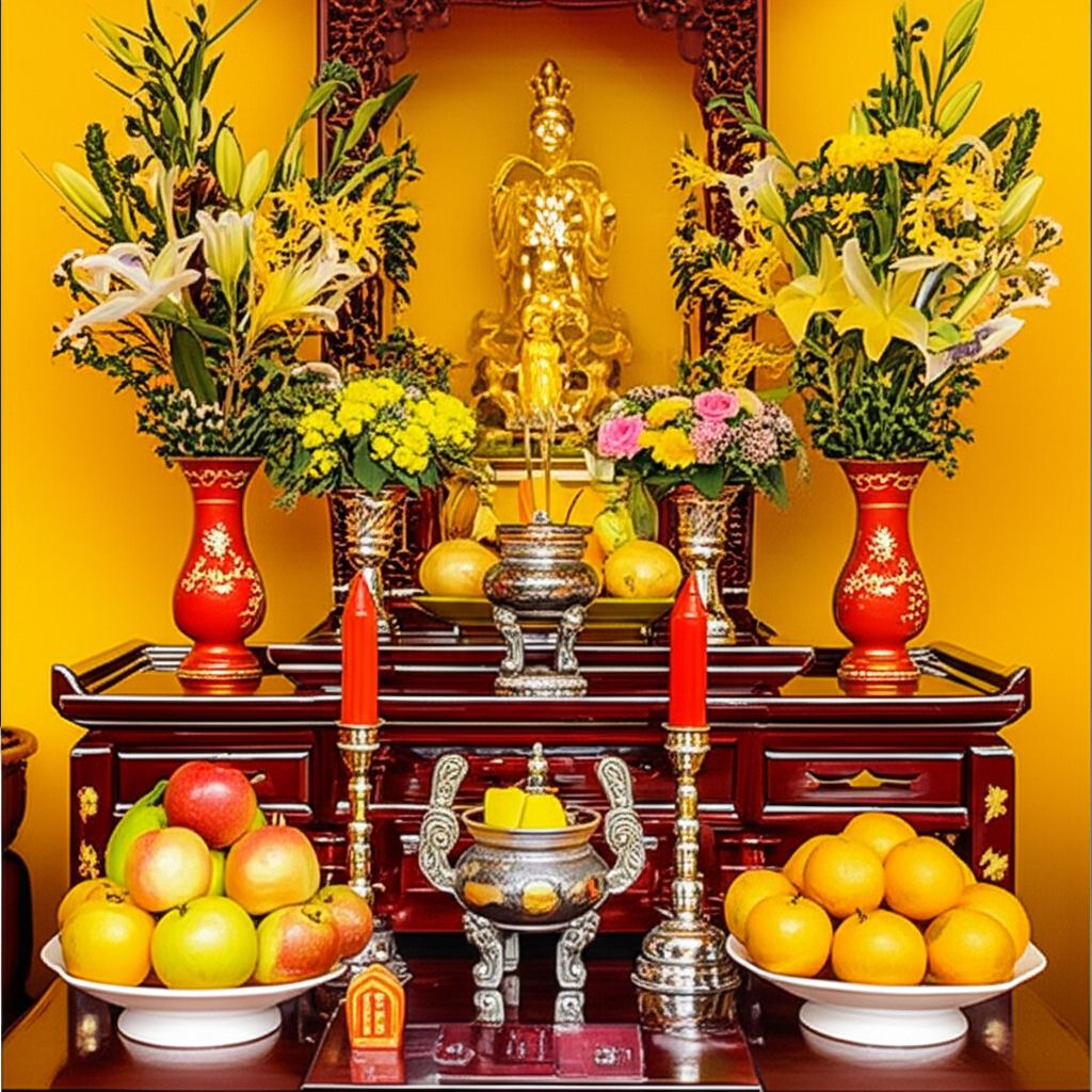 C&aacute;ch b&agrave;y tr&iacute; b&agrave;n thờ gia ti&ecirc;n chuẩn phong thủy, thu h&uacute;t t&agrave;i lộc