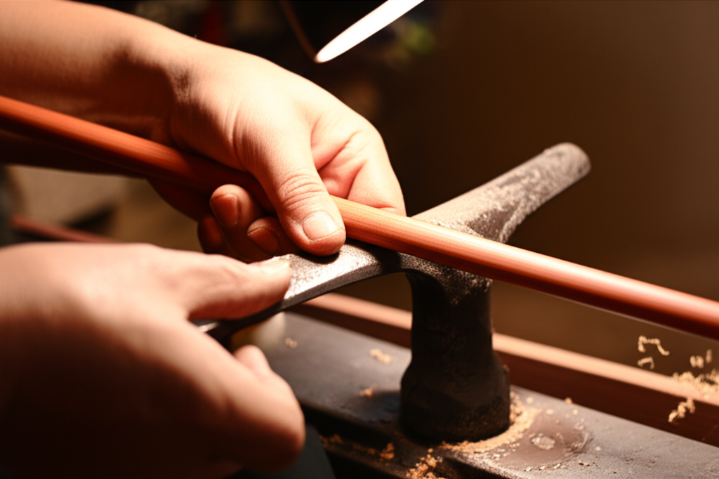 Thợ thủ c&ocirc;ng chế t&aacute;c đũa gỗ trắc truyền thống