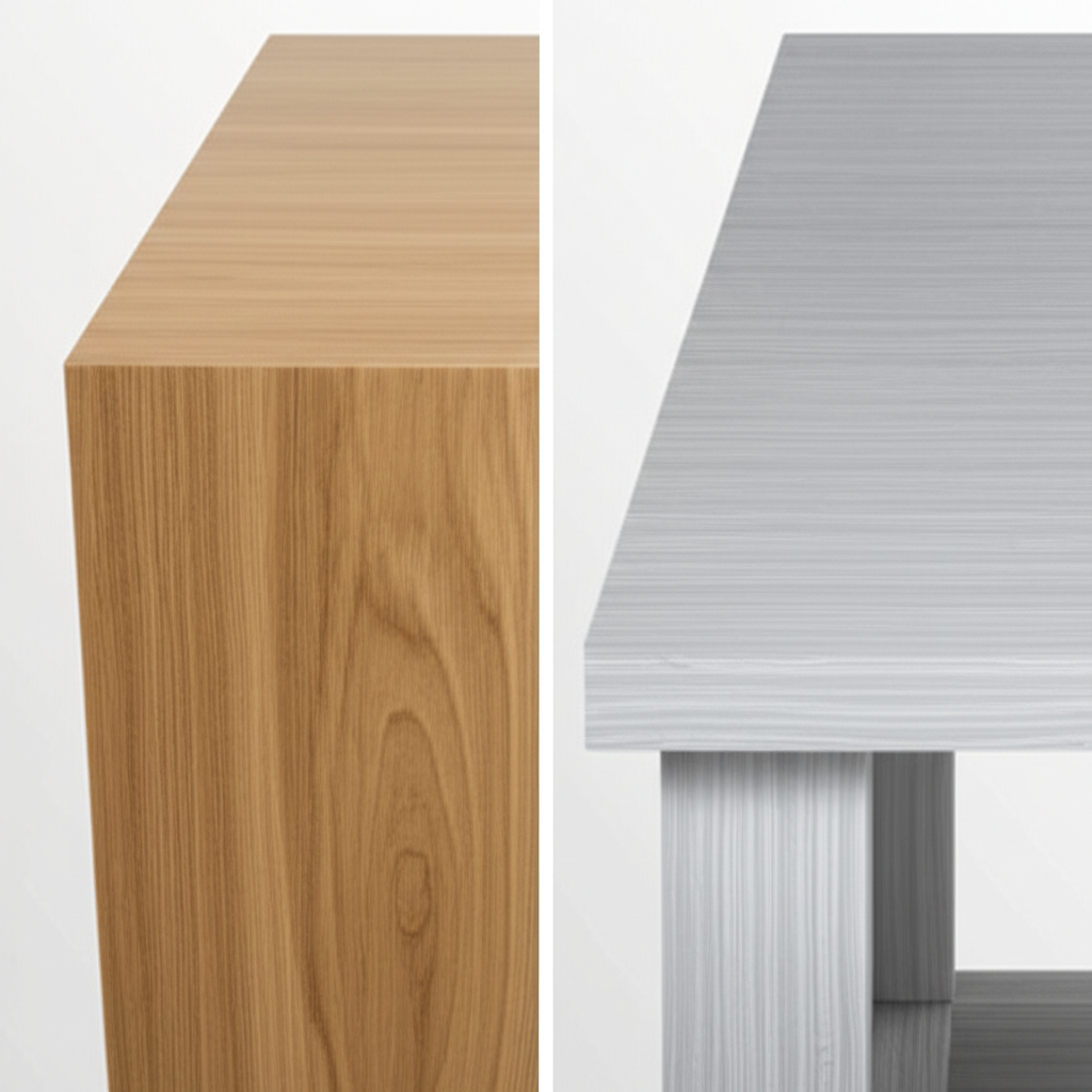 So s&aacute;nh b&agrave;n thờ gỗ tự nhi&ecirc;n v&agrave; gỗ c&ocirc;ng nghiệp