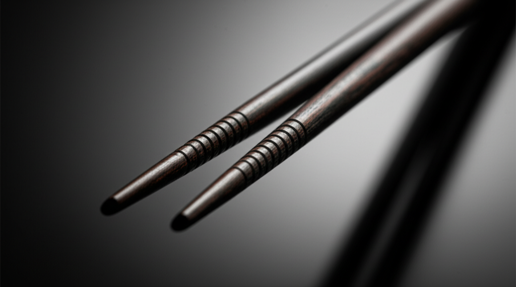 Cận cảnh đầu đũa gỗ trắc vuốt nhọn tinh xảo