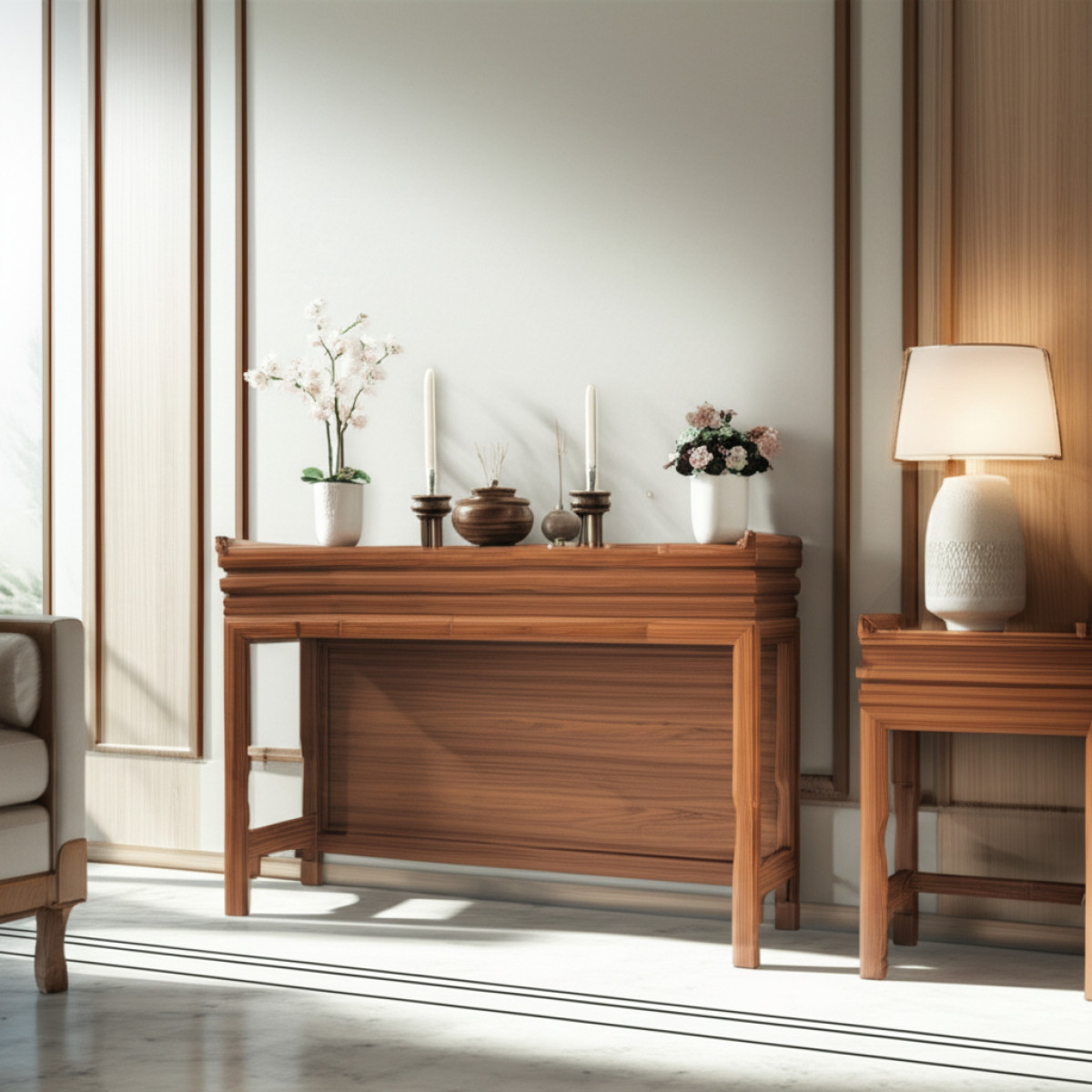 Bàn thờ đứng gỗ Hương cao cấp phong thủy - Bàn thờ