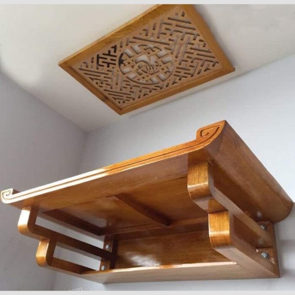 Bàn thờ treo tường gỗ sồi hiện đại - BTT08 - góc nhìn 4