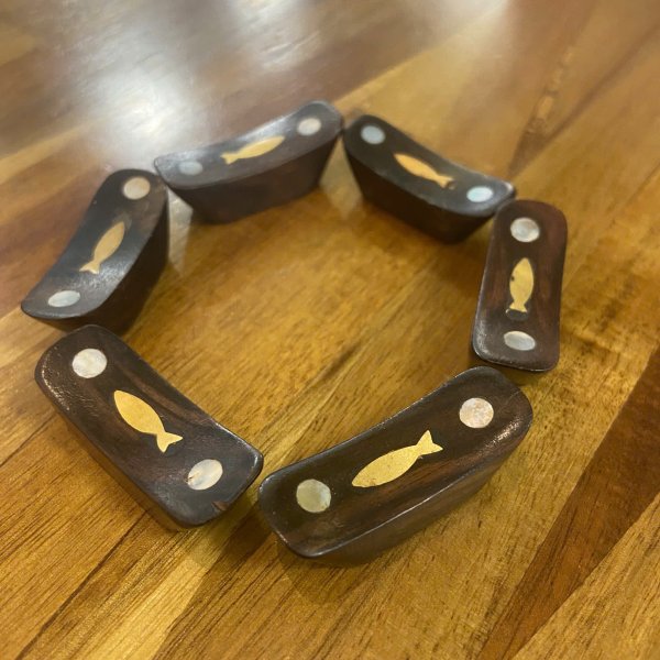 Bộ 10 gác đũa gỗ trắc khảm cá - góc nhìn 6