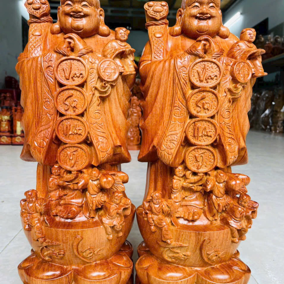 Di lặc chúc phúc Vạn sự như ý gỗ hương cao 50 cm - Tượng di lặc