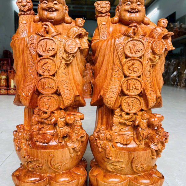 Di lặc chúc phúc Vạn sự như ý gỗ hương cao 50 cm