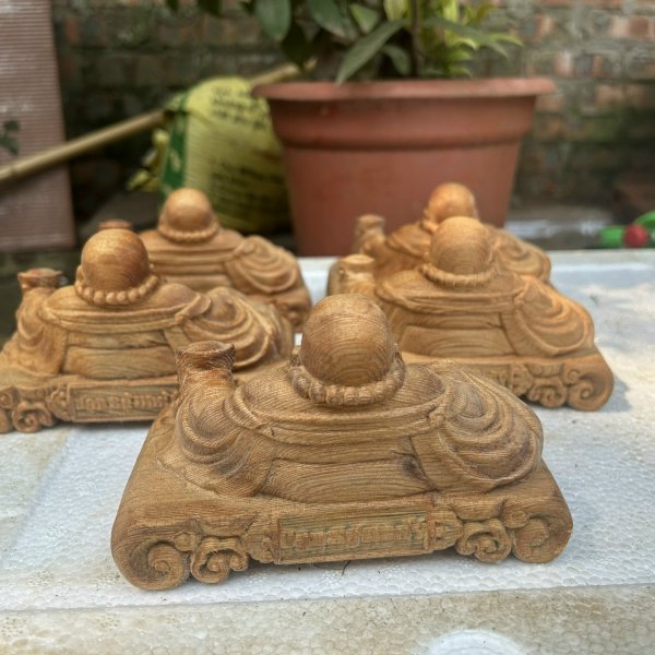 Di lặc đế vạn sự như ý gỗ ngọc am ngang 15cm - góc nhìn 2