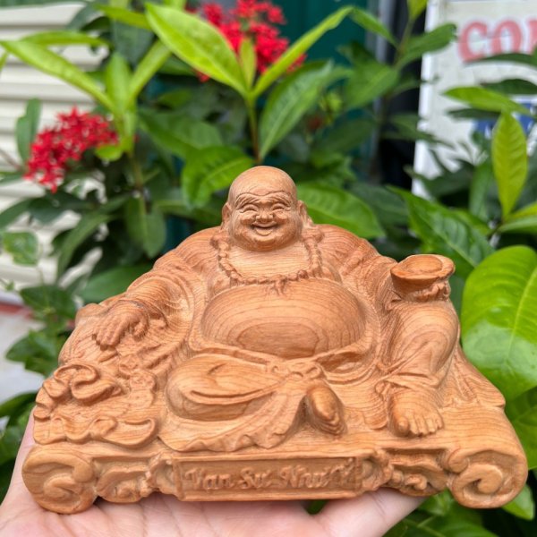 Di lặc đế vạn sự như ý gỗ ngọc am ngang 15cm