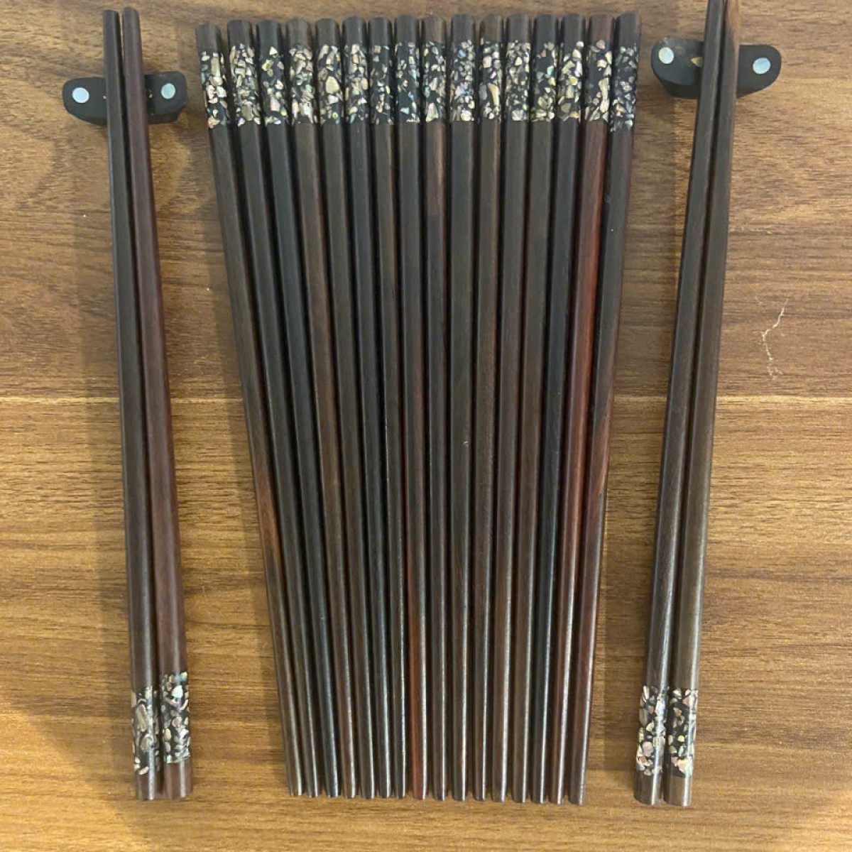 Đũa ăn gỗ trắc cẩn bào ngư ngắn - Đũa ăn