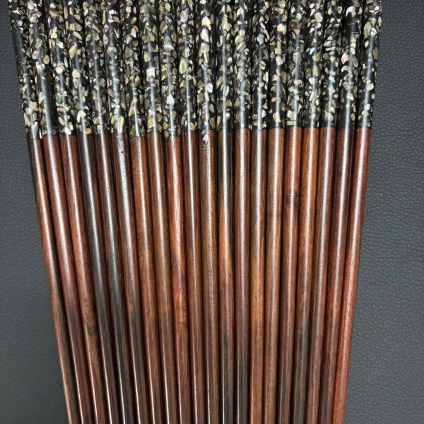 Đũa ăn gỗ trắc đỏ cẩn dài vỏ bào ngư