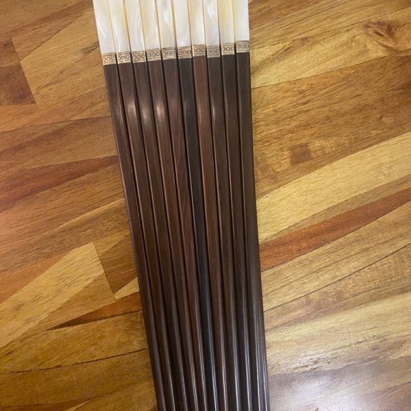 Đũa ăn trắc đen cẩn ốc đai bạc - góc nhìn 6