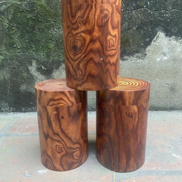 Hộp chè gỗ trắc dây để trơn vân gỗ độc đáo - góc nhìn 8