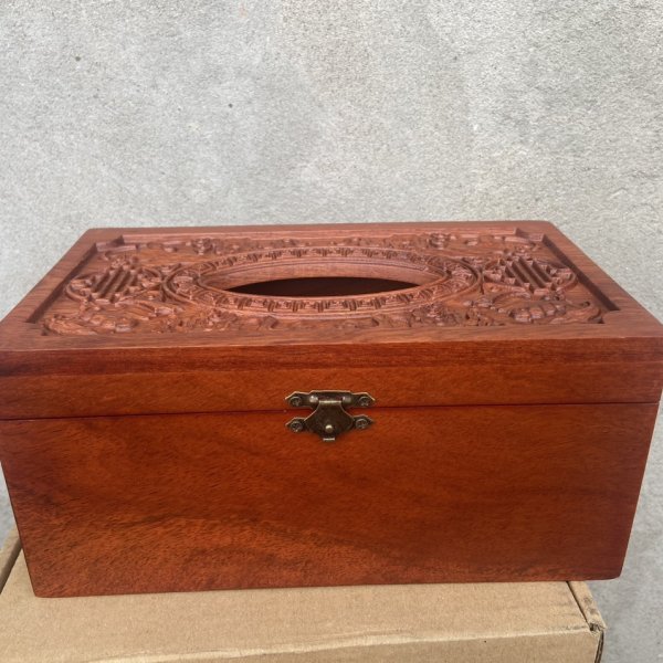 Hộp giấy Như ý cát tường gỗ hương - góc nhìn 3