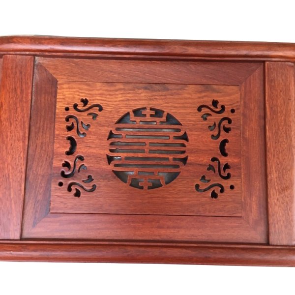 Khay trà gỗ hương chân cuốn thư loại 45 cm - góc nhìn 4