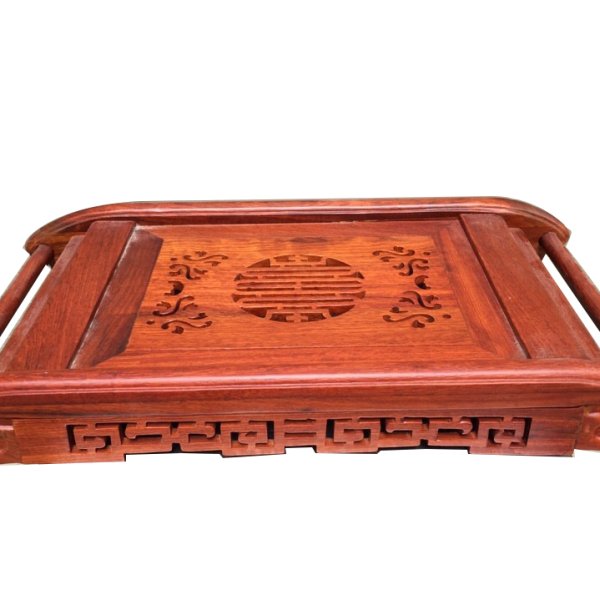 Khay trà gỗ hương chân cuốn thư loại 45 cm - góc nhìn 5