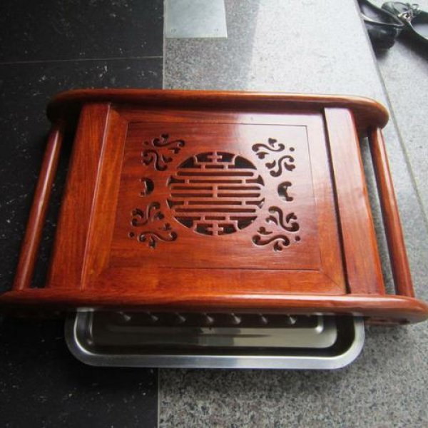 Khay trà gỗ hương chân cuốn thư loại 45 cm - góc nhìn 6