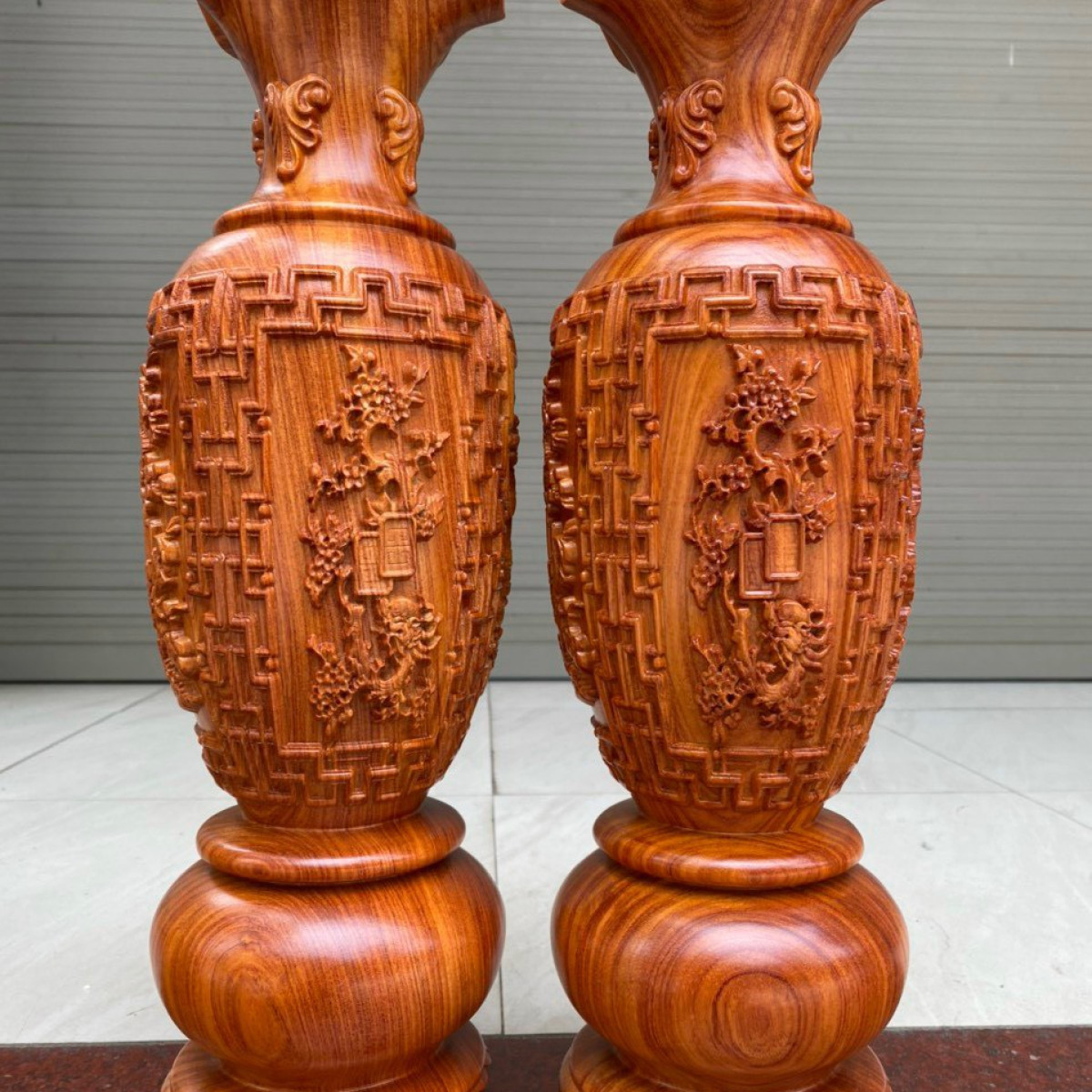 Lục bình tứ quý gỗ hương đá cao 40 cm - Lục bình phong thủy