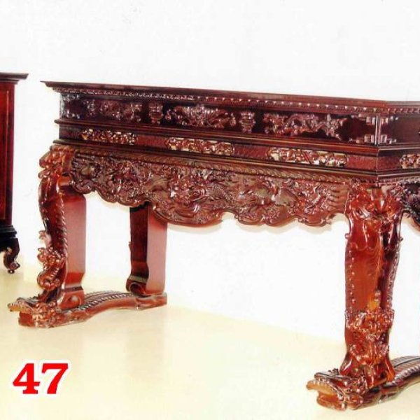 Sập thờ tứ linh chân 20 kích thước 197 cm gỗ hương - góc nhìn 3