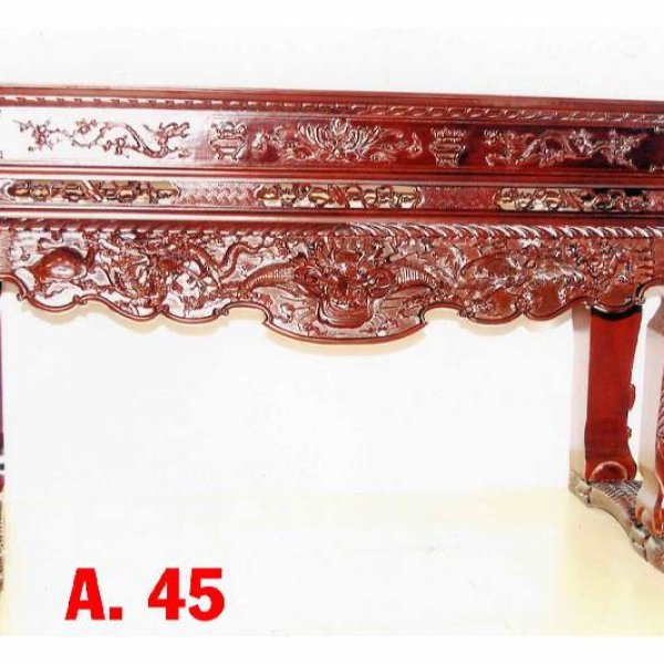 Sập thờ tứ linh chân 20 kích thước 197 cm gỗ hương - góc nhìn 4