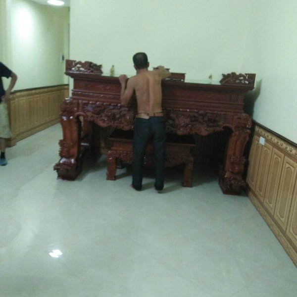 Sập thờ tứ linh chân 20 kích thước 197 cm gỗ hương - góc nhìn 5