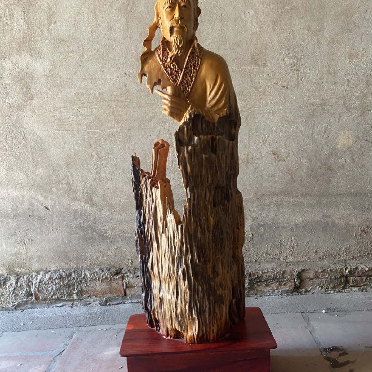 Tượng Thần trà Lục Vũ gỗ lũa - Tượng Danh nhân