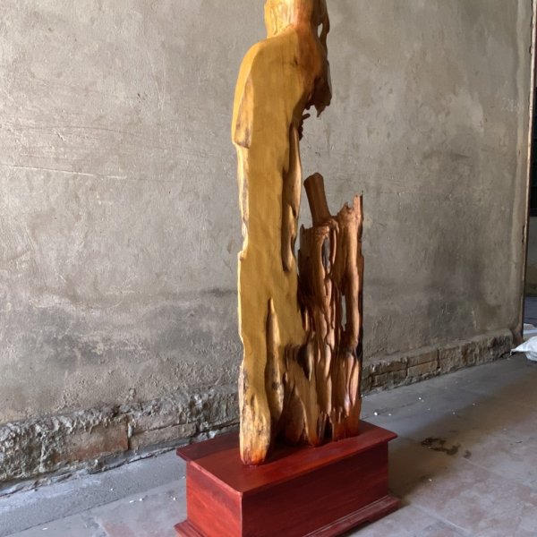 Tượng Thần trà Lục Vũ gỗ lũa - góc nhìn 5