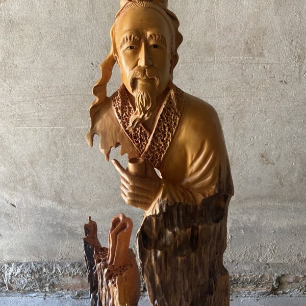 Tượng Thần trà Lục Vũ gỗ lũa - góc nhìn 8